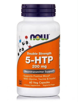 NOW Foods, 5-HTP, Double Strength, 200 mg, 60 Veg Capsules