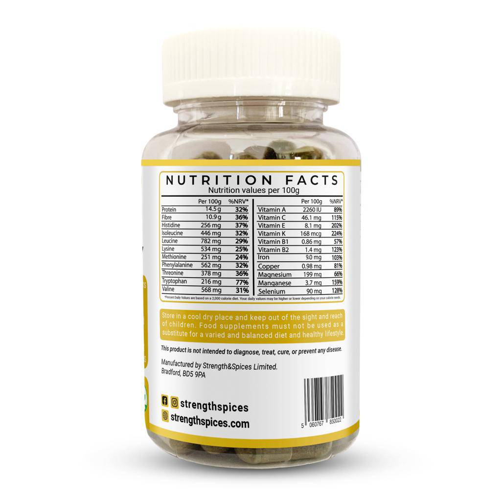 Supplements image showing Strength & Spices Anti-Inflammatory Formula 1000mg capsules in a bottle for reducing inflammation.