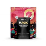 Vivo Life Magic Chaga Chai Latte supplement powder in a jar, with the product label visible on the packaging.